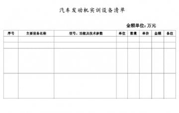 汽車發(fā)動(dòng)機(jī)實(shí)訓(xùn)設(shè)備清單如何寫(xiě)?